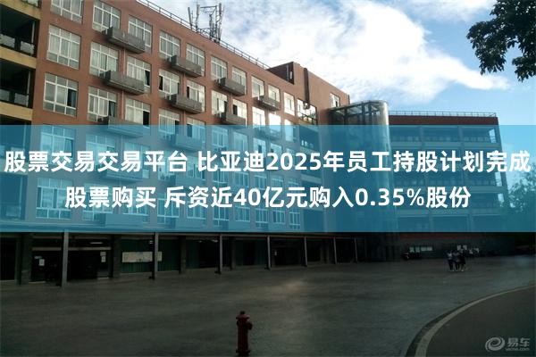 股票交易交易平台 比亚迪2025年员工持股计划完成股票购买 斥资近40亿元购入0.35%股份