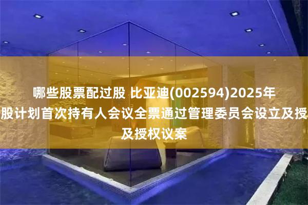哪些股票配过股 比亚迪(002594)2025年员工持股计划首次持有人会议全票通过管理委员会设立及授权议案