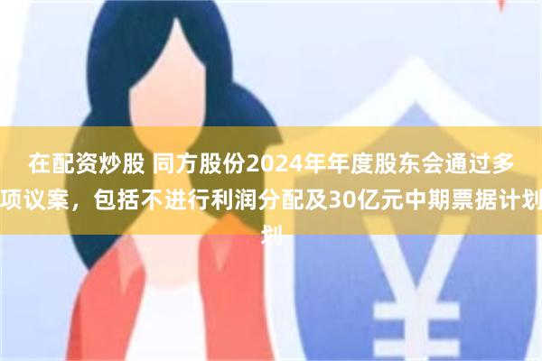 在配资炒股 同方股份2024年年度股东会通过多项议案，包括不进行利润分配及30亿元中期票据计划