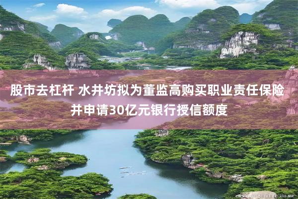 股市去杠杆 水井坊拟为董监高购买职业责任保险 并申请30亿元银行授信额度