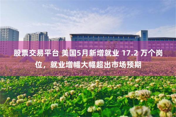 股票交易平台 美国5月新增就业 17.2 万个岗位，就业增幅大幅超出市场预期