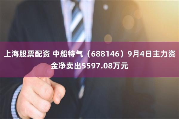 上海股票配资 中船特气（688146）9月4日主力资金净卖出5597.08万元