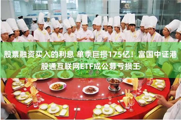 股票融资买入的利息 单季巨损175亿！富国中证港股通互联网ETF成公募亏损王
