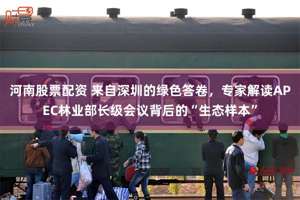 河南股票配资 来自深圳的绿色答卷，专家解读APEC林业部长级会议背后的“生态样本”