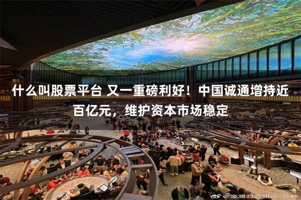 什么叫股票平台 又一重磅利好！中国诚通增持近百亿元，维护资本市场稳定